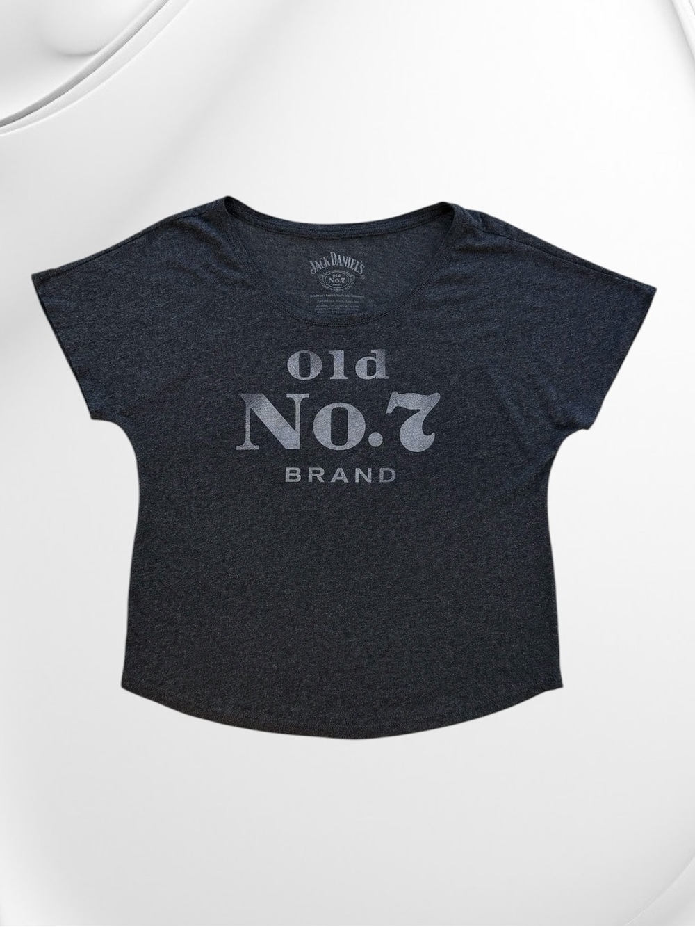 Jack Daniel's Old No. 7 Heather Black Slouchy Cap Sleeve Graphic Tee Women’s L